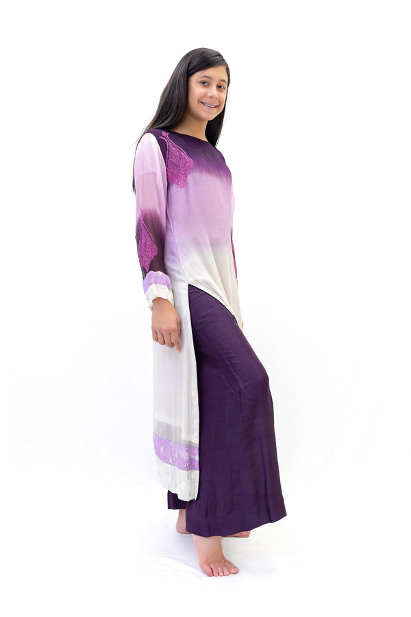 Purple Ombre Salwar Kameez- Rashnir Suit - South Asian Fashion