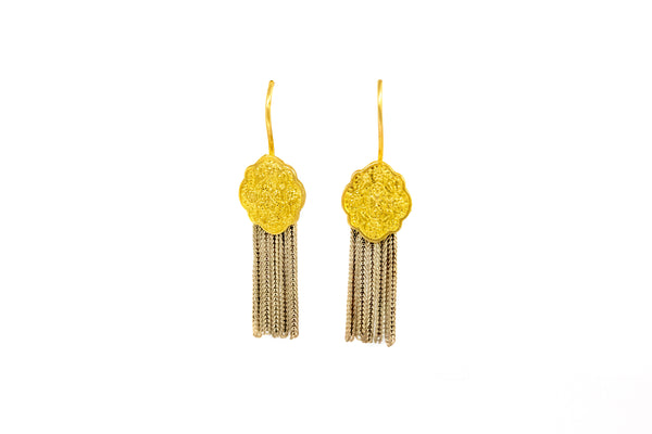 Golden Dangling Earrings -Traditional Jewelry - Indian Pakistani