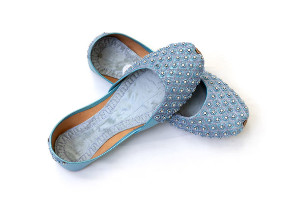 Light Blue Khussa - Shoes - Trendz & Traditionz Boutique