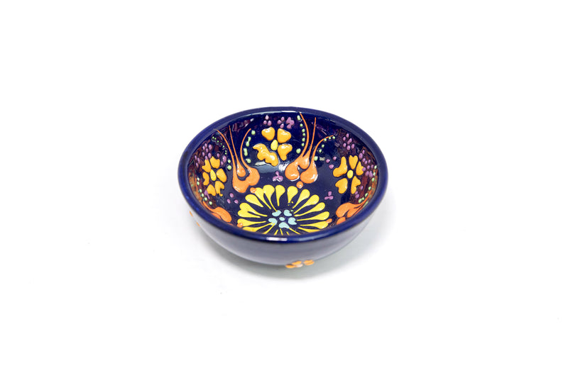Turkish Ceramic Purple Hand Painted Bowl - South Asian Home Decor