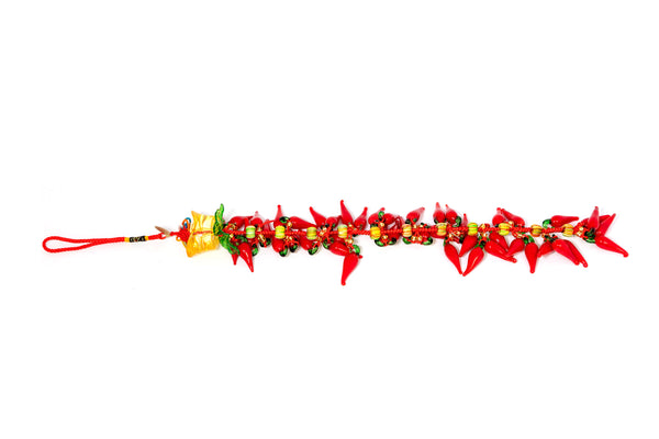 Glass Red Chili Pepper Necklace - Unique South Asian Fashion