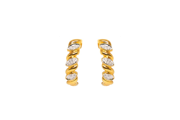 Classy Gold and Diamante Earrings - South Asian Jewelry