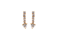Gold Earrings with Sparkling Diamante Stones - South Asian Fashion