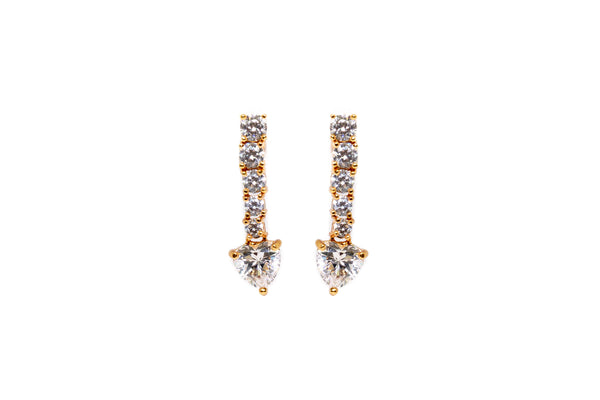 Gold Earrings with Sparkling Diamante Stones - South Asian Fashion