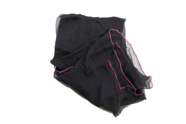 Black & Pink Chiffon Dupatta - Scarf - South Asian Outerwear