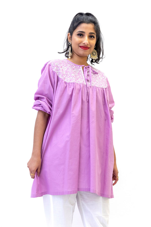 Lavander Cotton Kurti - Shirt - South Asian Casual Wear