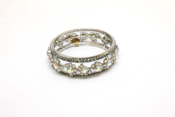 Indian Silver color Crystal Bracelet Bracelet-Trendz & Traditionz Boutique