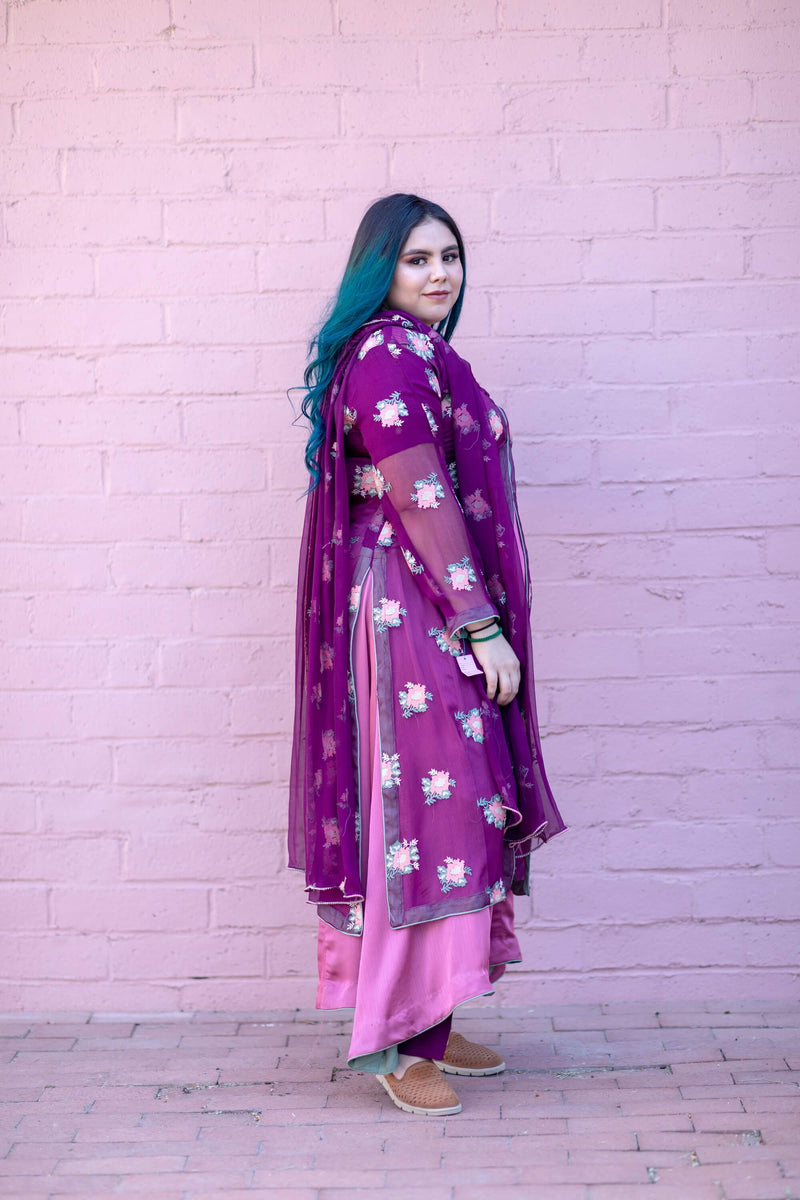 Chiffon Silky Gown Style Salwar Kameez- Trendz & Traditionz Boutique