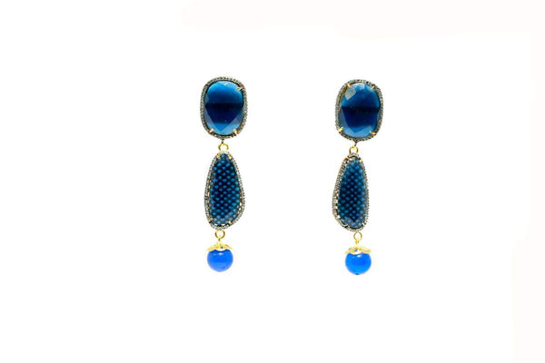Blue Indian Dangle Earrings