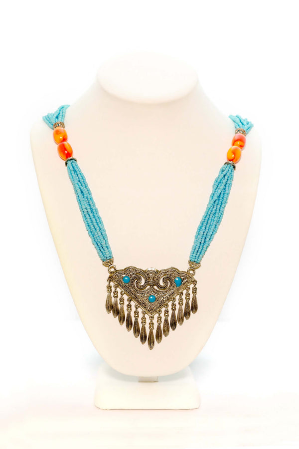 Turquoise Statement Necklace -Traditional Jewelry- South Asian Fashion