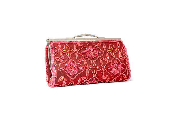 Red Beaded Clutch - South Asian Fashion & Unique Home Decor
