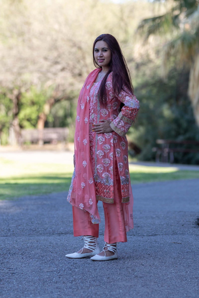 Chiffon Embroidered Suit-Salwar Kameez- Trendz & Traditionz Boutique 