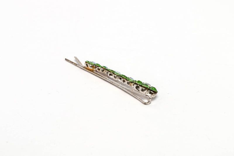 Flowered Green Diamante Hair Pin - Trendz & Traditionz Boutique