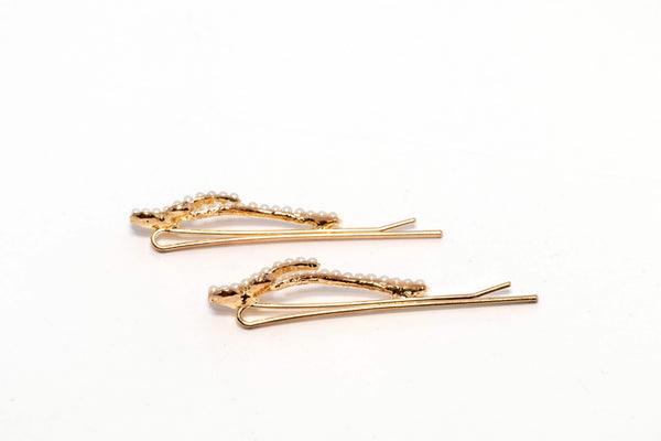 Heart Shaped Diamante and Pearl Hair Pin - Trendz & Traditionz Boutique 