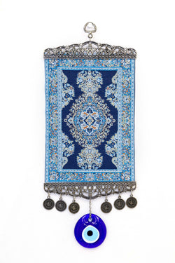 Blue Turkish Evil Eye Wall Rug - Trendz & Traditionz Boutique