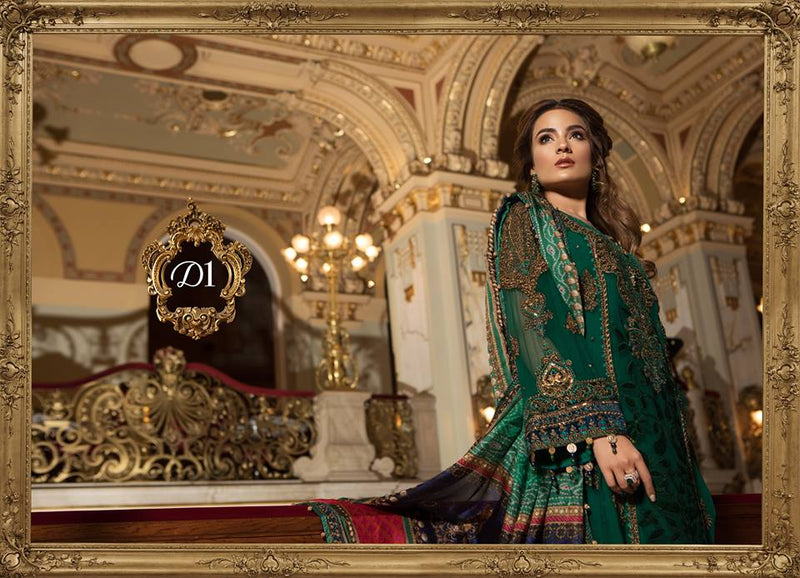 Maria B. Wedding Collection - Emerald Green Colored with Accents and Embroidery - Trendz and Traditionz Boutique