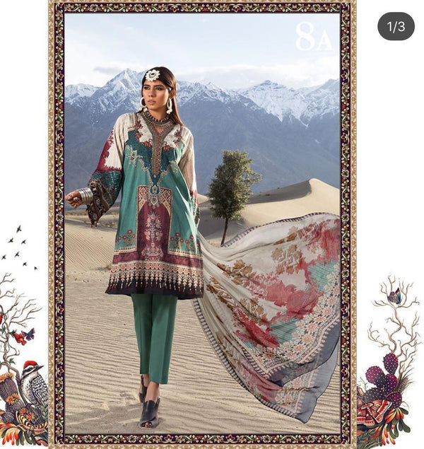 Turquoise Salwar Kameez-Suit - Maria B. - Trendz & Traditionz Boutique