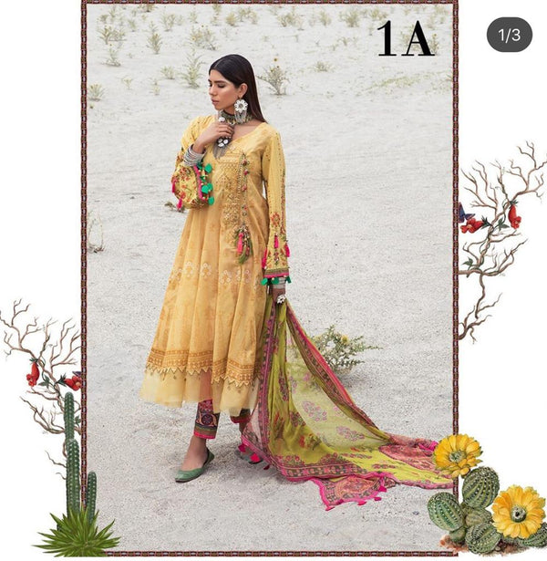 Yellow Salwar Kameez-Suit- Maria B. - Trendz & Traditionz Boutique