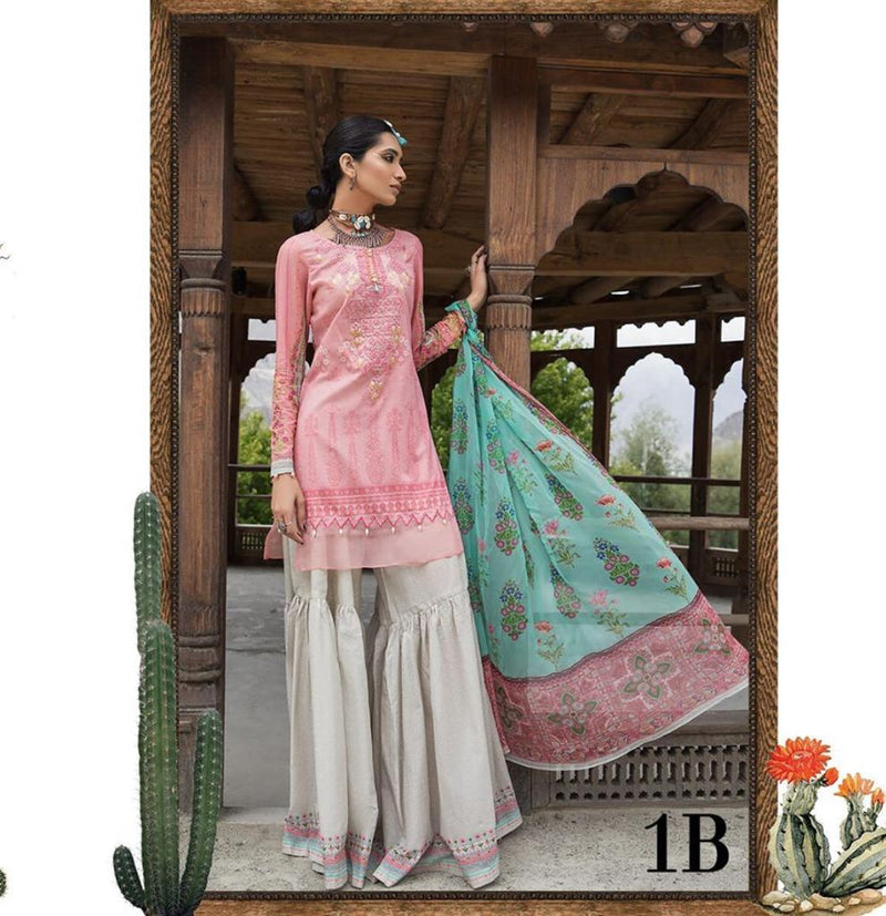 Pink Lawn Salwar Kameez-Suit- Maria B. - Trendz & Traditionz Boutique