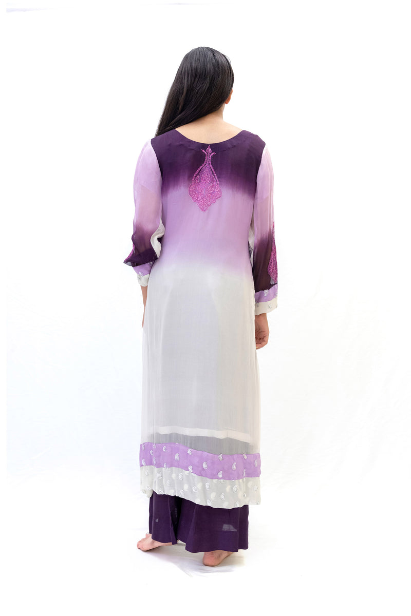 Purple Ombre Salwar Kameez- Rashnir Suit - South Asian Fashion