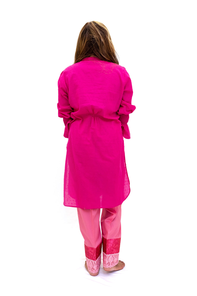 Magenta Cotton Shirt & Pants - Stylish Indian Pakistani Fashion