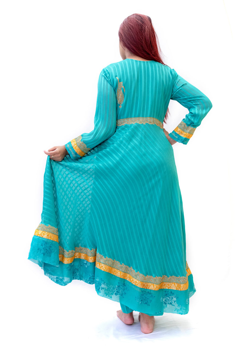 Teal Long Sleeve Dress - South Asian Fashion & Unique Home Decor