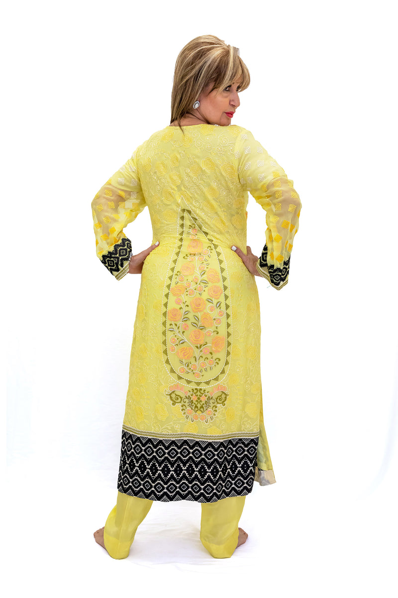 Yellow Silk Salwar Kameez Suit  - South Asian Fashion & Unique Home Decor