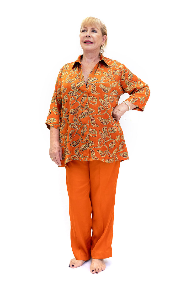 Orange Silk Salwar Kameez - Suit - South Asian Fashion