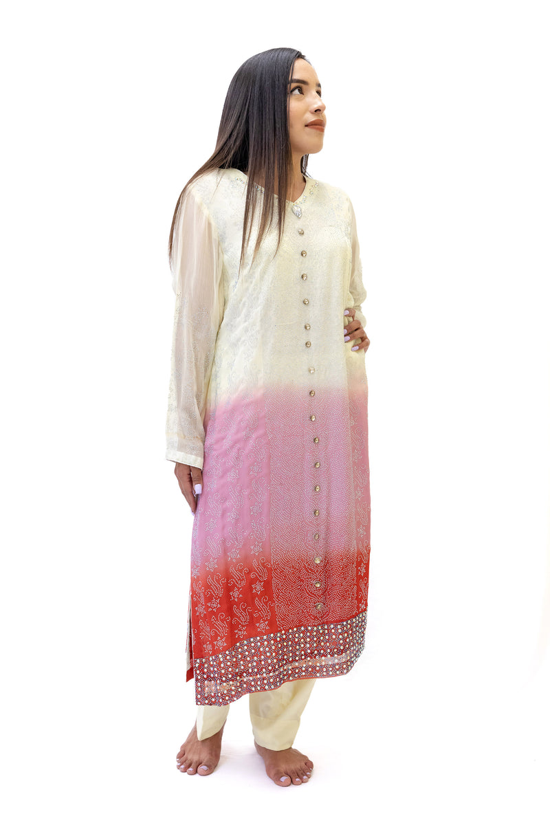 Chiffon Salwar Kameez - Ombre Suit - Women's South Asian Fashion