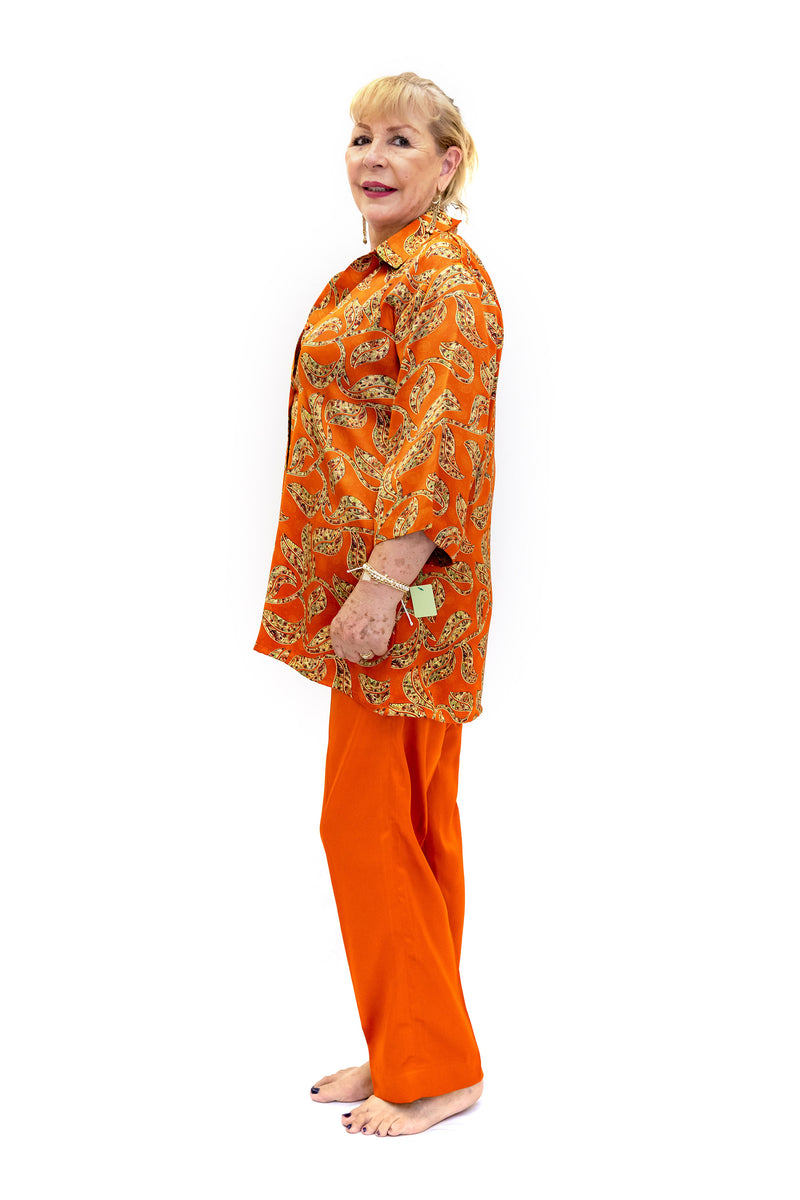 Orange Silk Salwar Kameez - Suit - South Asian Fashion