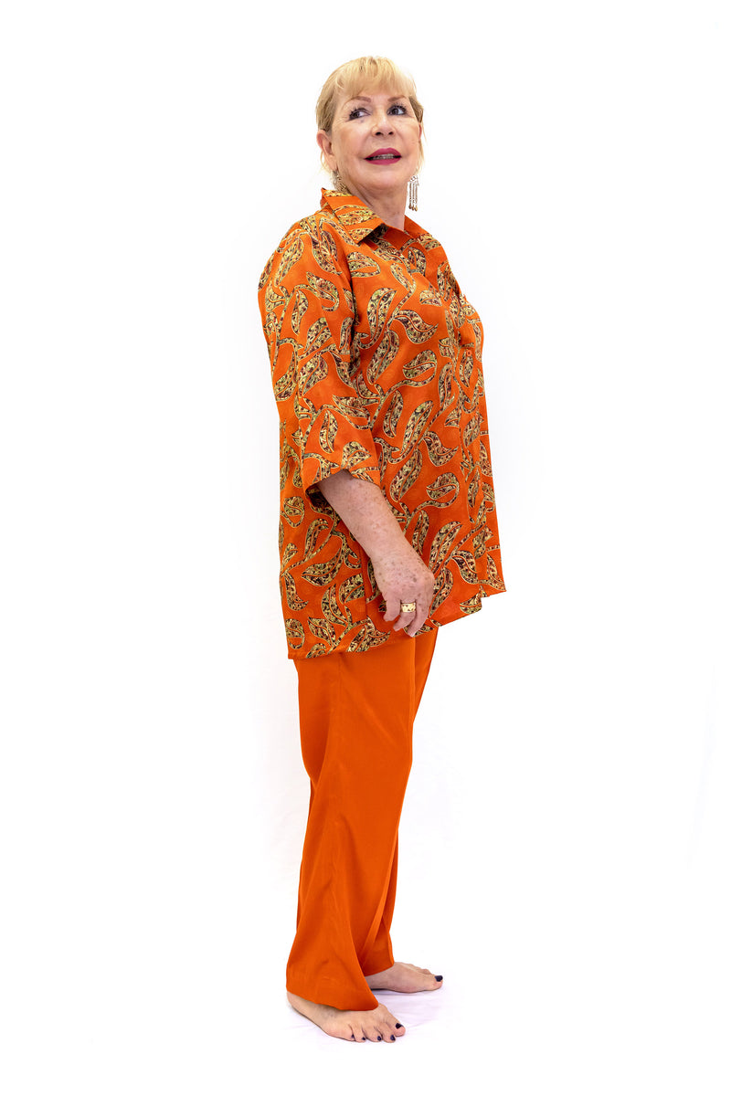 Orange Silk Salwar Kameez - Suit - South Asian Fashion