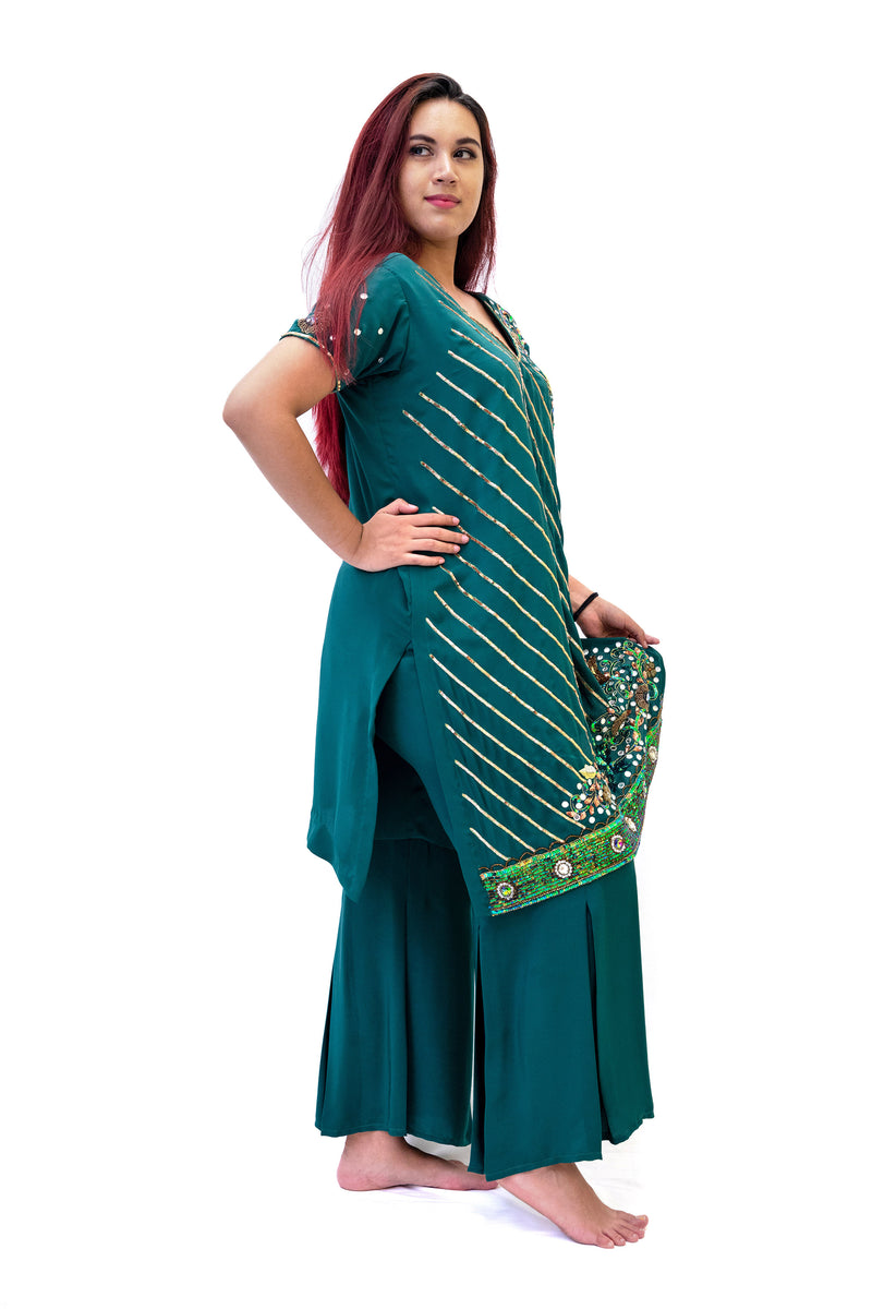 Green Silk Salwar Kameez - Suit - South Asian Fashion & Unique Home Decor