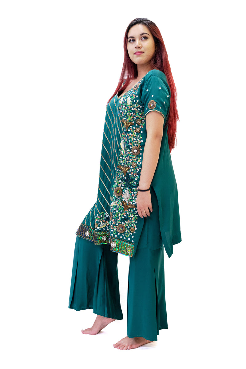 Green Silk Salwar Kameez - Suit - South Asian Fashion & Unique Home Decor