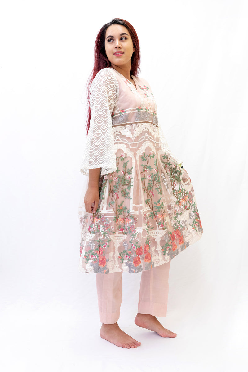 Pink Net Salwar Kameez- Suit -Erum Khan - South Asian Fashion & Unique Home Decor