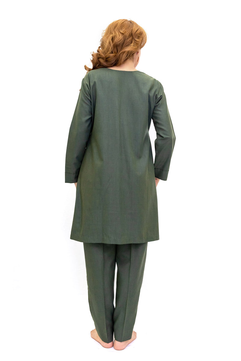 Olive Green Salwar Kameez - Suit - Custom Women's South Asian Fashion