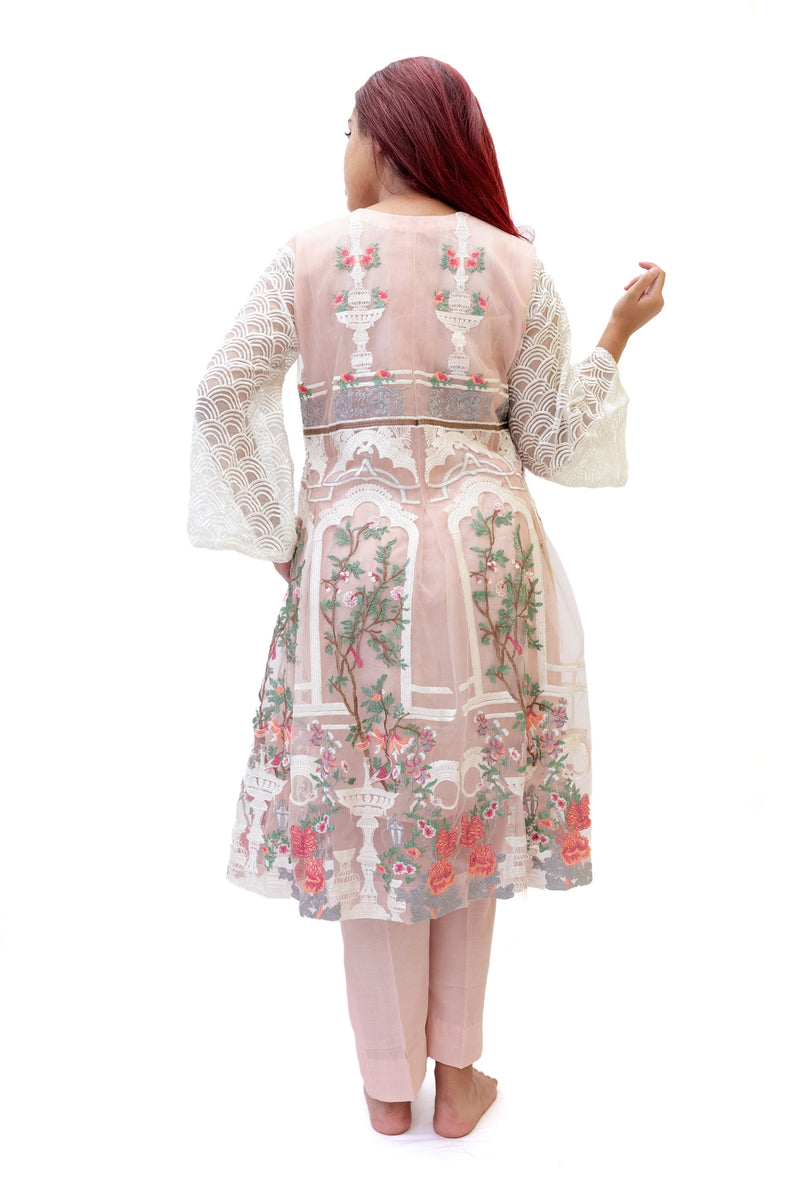 Pink Net Salwar Kameez- Suit -Erum Khan - South Asian Fashion & Unique Home Decor