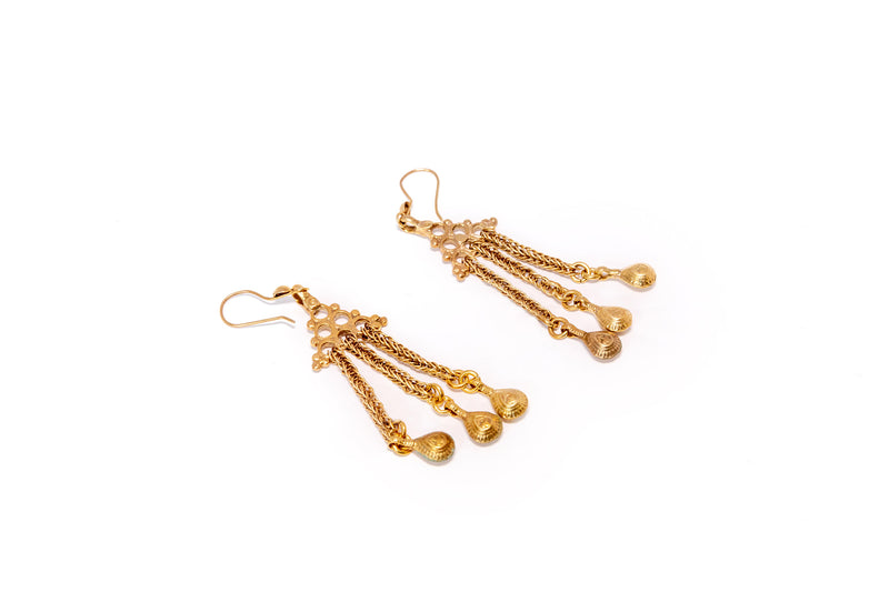  Dangling Golden Earrings - South Asian Fashion & Unique Home Decor