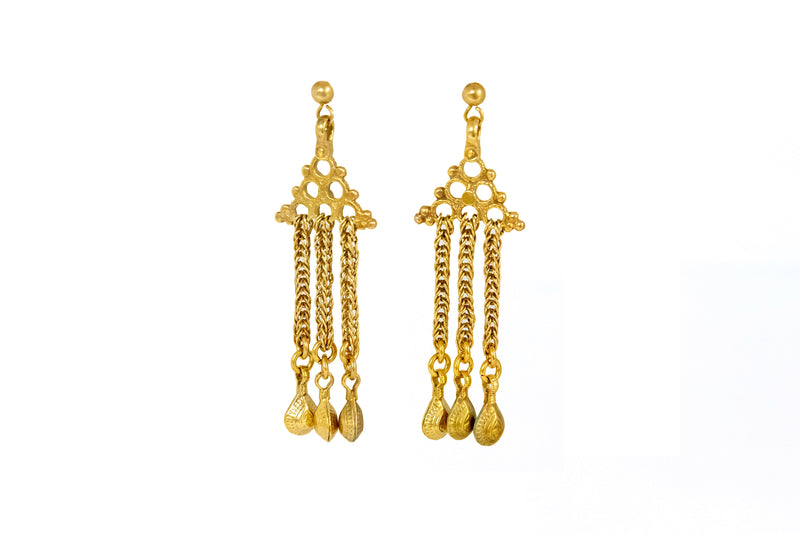  Dangling Golden Earrings - South Asian Fashion & Unique Home Decor
