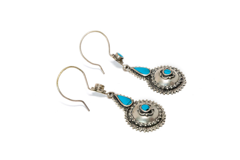 Silver and Blue Earrings - South Asian Fashion & Unique Home Decor
