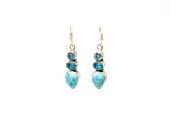 Light Blue Gemstone Earrings - Women's Jewelry - South Asian Fashion