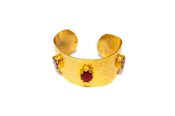 Golden Bangle with Red Stones - Trendz & Traditionz Boutique