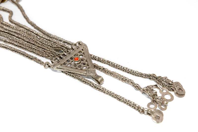 Red Stone Dangle Broach  - Afghani Jewelry - South Asian Fashion & Accessories