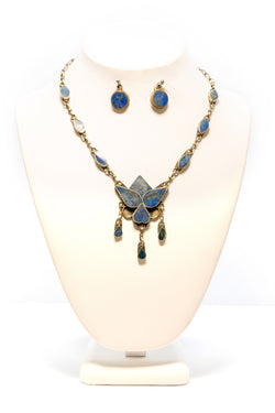 Metal and Blue Jewelry Set - Trendz & Traditionz Boutique