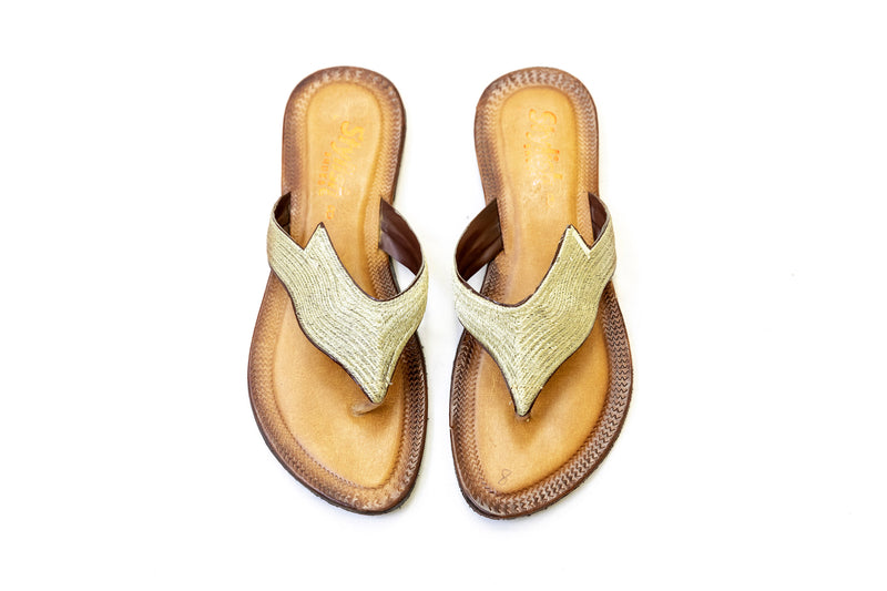 Leather Embroidered Chappal - Sandals - Women's Footwear