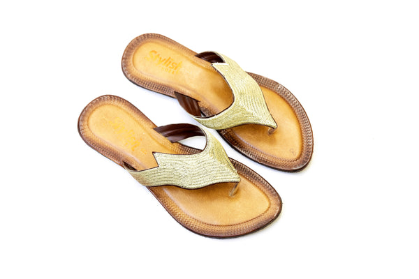 Leather Embroidered Chappal - Sandals - Women's Footwear