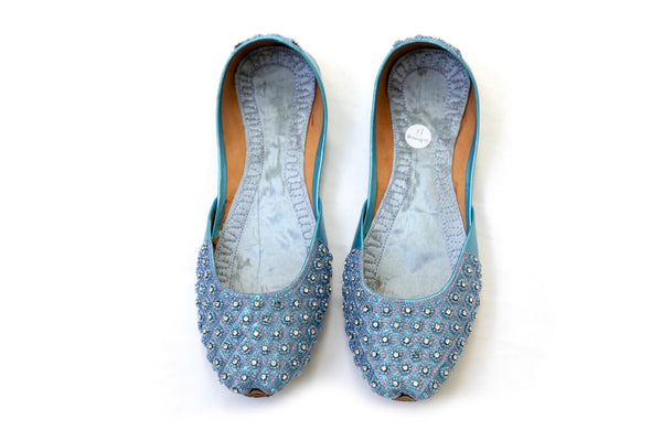 Light Blue Khussa - Shoes - Trendz & Traditionz Boutique