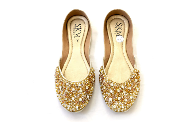 Gold Beaded Khussa - Shoes - Women's Footwear - South Asian Fashion
