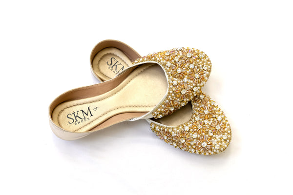 Gold Beaded Khussa - Shoes - Women's Footwear - South Asian Fashion
