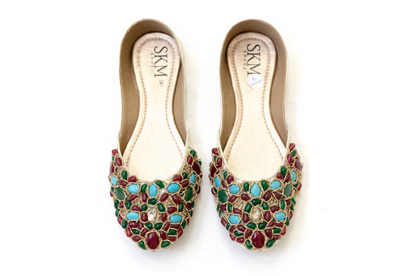 Jewel Embellished Jutti Khussa - Shoes - Women's - South Asian Fashion