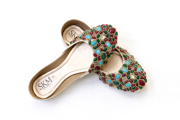 Jewel Embellished Jutti Khussa - Shoes - Women's - South Asian Fashion